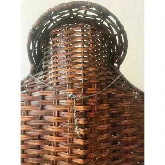 Silver & Turquoise tone Beaded diamond Pendant Necklace western feminine ranch - Picture 5 of 5